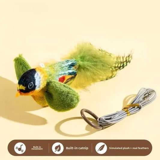 Chirping Flapping Bird Cat Toy – Interactive Touch-Activated Toy for Indoor Cats