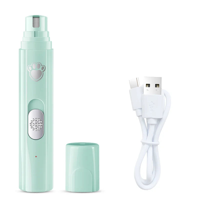 Quiet USB Rechargeable Dog Nail Grinder with LED Light – Painless Paw Trimmer for Dogs & Cats