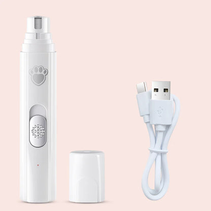 Quiet USB Rechargeable Dog Nail Grinder with LED Light – Painless Paw Trimmer for Dogs & Cats