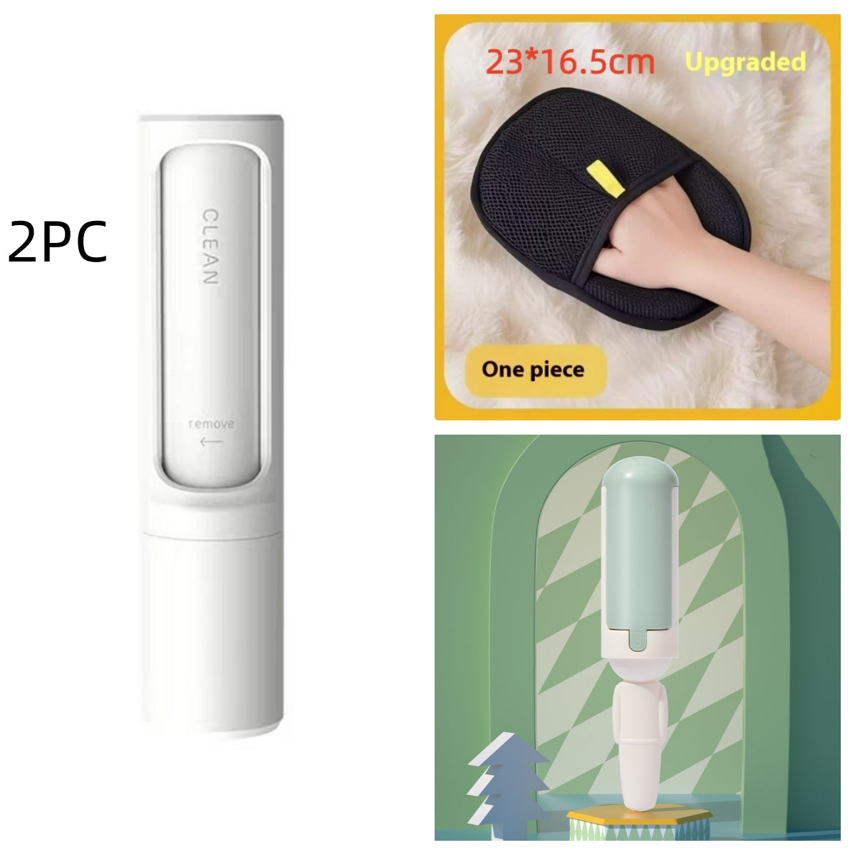 Reusable Pet Hair Remover Roller – 2-in-1 Lint Roller for Furniture, Couch & Clothes