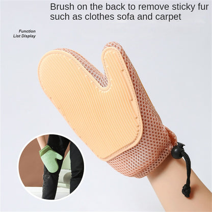 Pet Grooming Glove – Gentle Deshedding Brush Glove for Cats & Dogs