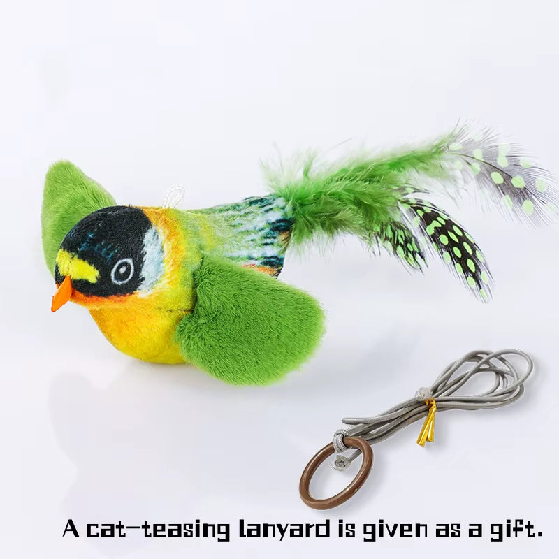 Chirping Flapping Bird Cat Toy – Interactive Touch-Activated Toy for Indoor Cats