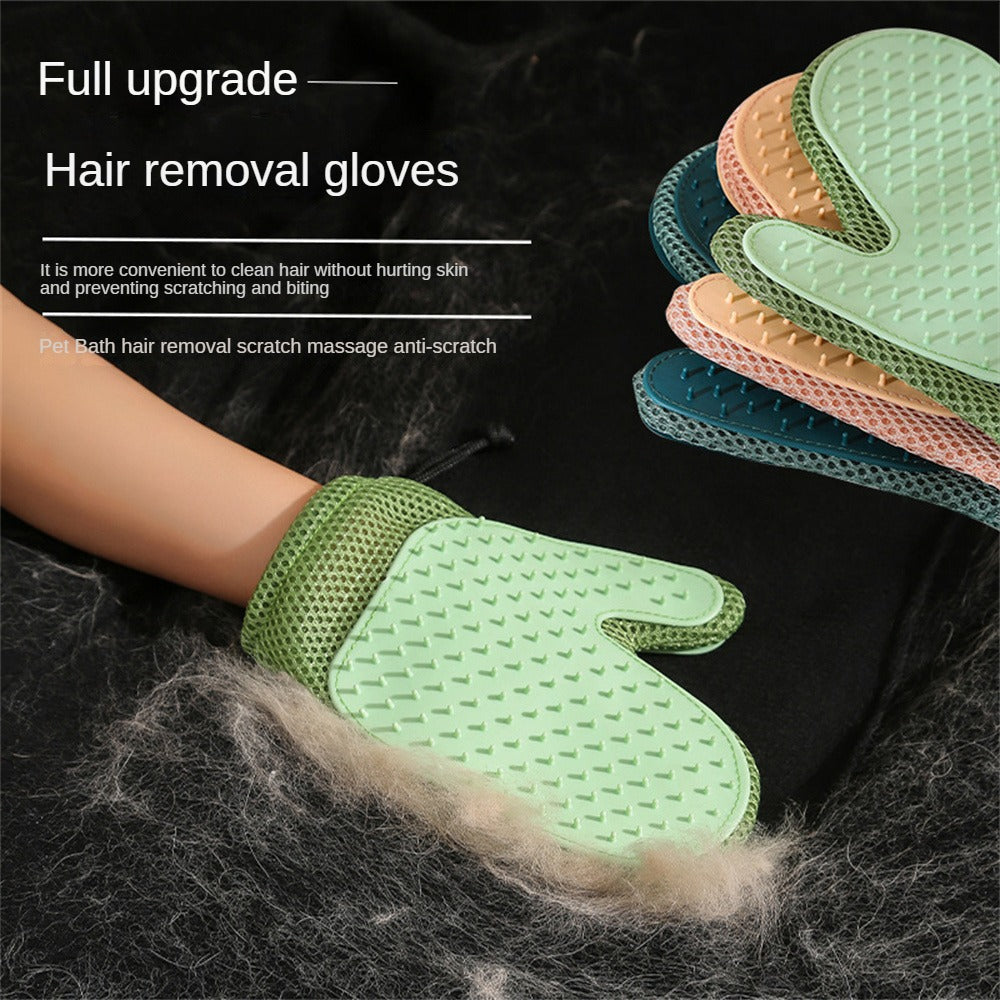 Pet Grooming Glove – Gentle Deshedding Brush Glove for Cats & Dogs