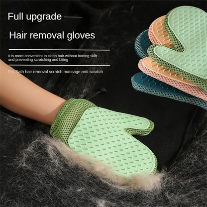 Pet Grooming Glove – Gentle Deshedding Brush Glove for Cats & Dogs