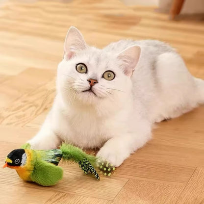 Chirping Flapping Bird Cat Toy – Interactive Touch-Activated Toy for Indoor Cats