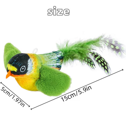 Chirping Flapping Bird Cat Toy – Interactive Touch-Activated Toy for Indoor Cats